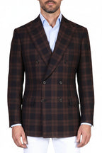 Brioni Plaid Double Breasted Wool Sport Jacket