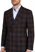 Brioni Plaid Double Breasted Wool Sport Jacket