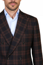 Brioni Plaid Double Breasted Wool Sport Jacket