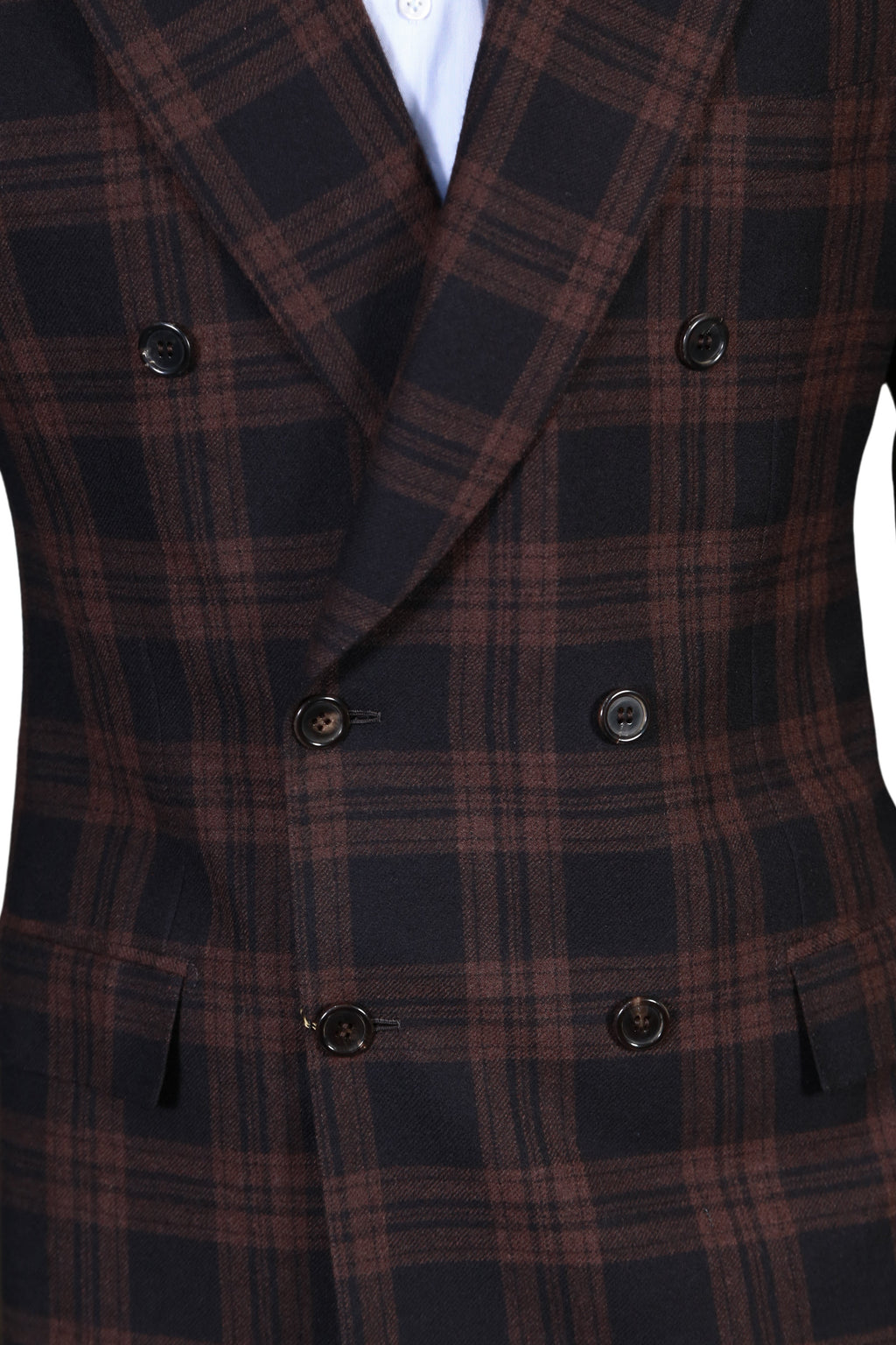 Brioni Plaid Double Breasted Wool Sport Jacket