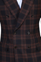 Brioni Plaid Double Breasted Wool Sport Jacket