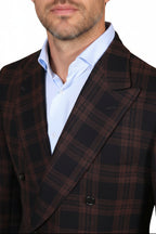 Brioni Plaid Double Breasted Wool Sport Jacket