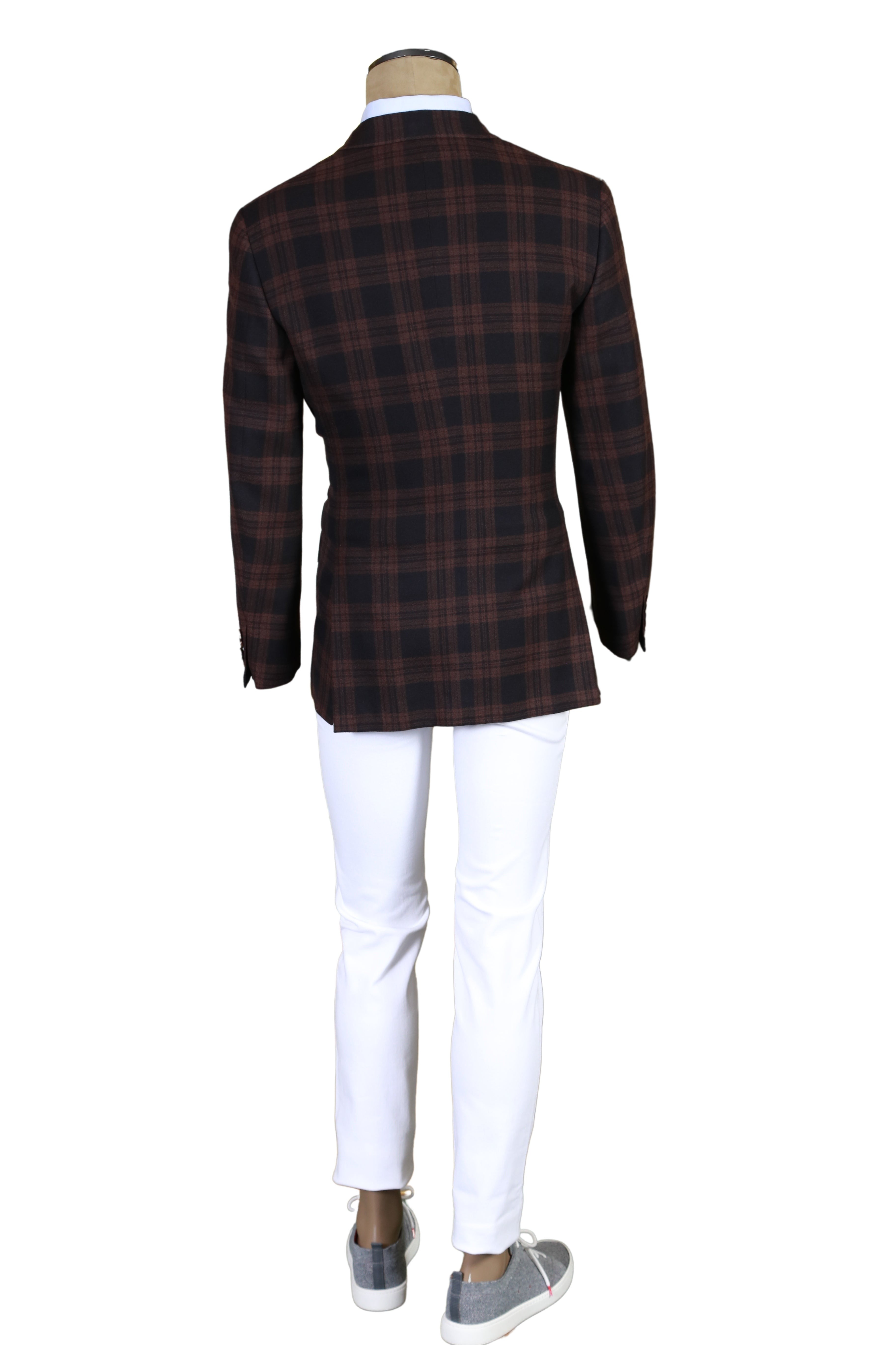 Brioni Plaid Double Breasted Wool Sport Jacket