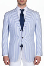 Kiton Striped Cotton-Linen Sport Jacket