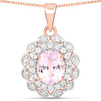 4.26 Carat Genuine Kunzite and White Topaz .925 Sterling Silver Pendant