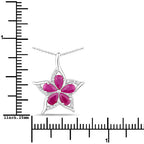 1.37 Carat Genuine Ruby and White Zircon .925 Sterling Silver Pendant