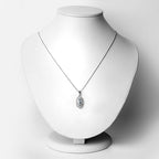 0.48 Carat Genuine Aquamarine and White Topaz .925 Sterling Silver Pendant