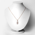 0.52 Carat Genuine Morganite and White Topaz .925 Sterling Silver Pendant