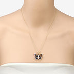 1.67 Carat Genuine Blue Sapphire and White Zircon .925 Sterling Silver Pendant