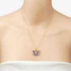 1.75 Carat Genuine Tanzanite and White Zircon .925 Sterling Silver Pendant