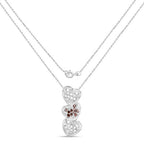 0.45 Carat Genuine Red Diamond and White Diamond .925 Sterling Silver Pendant