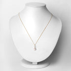 0.53 Carat Genuine Ethiopian Opal and White Diamond 10K Yellow Gold Pendant