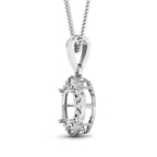 0.09 Carat Genuine White Diamond 14K White Gold Pendant