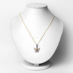 0.75 Carat Genuine Tanzanite and White Zircon .925 Sterling Silver Pendant