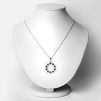 1.30 Carat Genuine Blue Sapphire and White Topaz .925 Sterling Silver Pendant