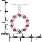 1.30 Carat Genuine Pink Tourmaline and White Topaz .925 Sterling Silver Pendant