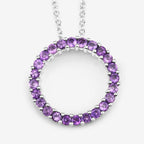 0.72 Carat Genuine Amethyst .925 Sterling Silver Pendant