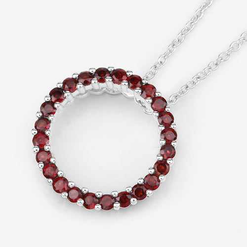 0.96 Carat Genuine Garnet .925 Sterling Silver Pendant