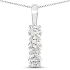 0.75 Carat Genuine Lab Grown Diamond 14K White Gold Pendant