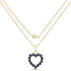 0.64 Carat Genuine Blue Sapphire 10K Yellow Gold  Pendant