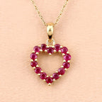0.43 Carat Genuine Ruby 10K Yellow Gold  Pendant