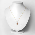 1.78 Carat Genuine Yellow Sapphire and White Diamond 14K Yellow Gold Pendant
