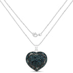1.25 Carat Genuine Blue Diamond .925 Sterling Silver Pendant