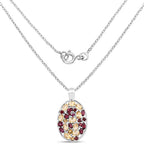 2.88 Carat Genuine Citrine and Rhodolite .925 Sterling Silver Pendant