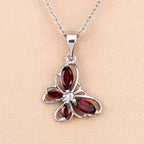0.80 Carat Genuine Garnet .925 Sterling Silver Pendant