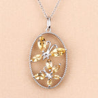 2.30 Carat Genuine Citrine .925 Sterling Silver Pendant