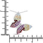 1.62 Carat Genuine Multi Stones .925 Sterling Silver Pendant