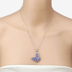 3.78 Carat Genuine Tanzanite .925 Sterling Silver Pendant