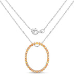 2.88 Carat Genuine Orange Sapphire .925 Sterling Silver Pendant