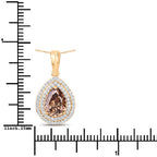 IGI Certified 2.01 Carat Genuine Brown Diamond Center and 0.29cttw White Diamond 18K Yellow Gold Pendant (2.30cttw)