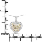 IGI Certified 4.51 Carat Genuine Light Yellow Diamond Center and 0.45cttw White Diamond 18K White Gold Pendant (4.96cttw)