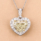 IGI Certified 4.51 Carat Genuine Light Yellow Diamond Center and 0.45cttw White Diamond 18K White Gold Pendant (4.96cttw)