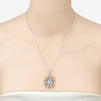 2.10 Carat Genuine Green Amethyst .925 Sterling Silver Pendant