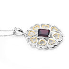 2.55 Carat Genuine Garnet .925 Sterling Silver Pendant