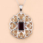 2.55 Carat Genuine Garnet .925 Sterling Silver Pendant