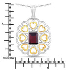 2.55 Carat Genuine Garnet .925 Sterling Silver Pendant