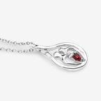 0.14 Carat Genuine Garnet .925 Sterling Silver Pendant