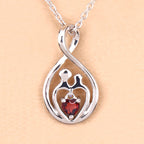 0.14 Carat Genuine Garnet .925 Sterling Silver Pendant