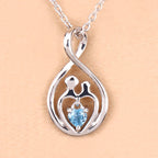 0.13 Carat Genuine Swiss Blue Topaz .925 Sterling Silver Pendant