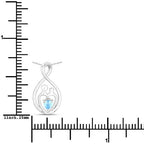 0.13 Carat Genuine Swiss Blue Topaz .925 Sterling Silver Pendant