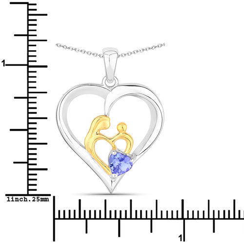 0.45 Carat Genuine Tanzanite .925 Sterling Silver Pendant