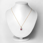 0.95 Carat Genuine Ruby and White Diamond 10K Yellow Gold Pendant
