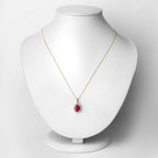 2.51 Carat Genuine Ruby and White Diamond 10K Yellow Gold Pendant