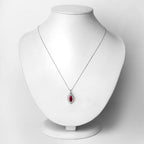 1.52 Carat Genuine Ruby and White Diamond 10K White Gold Pendant