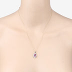 1.52 Carat Genuine Ruby and White Diamond 10K Yellow Gold Pendant