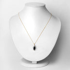 2.29 Carat Genuine Blue Sapphire and White Diamond 10K Yellow Gold Pendant